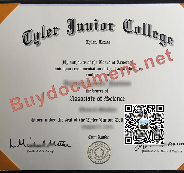 Tyler Junior College diploma，TJC diploma.