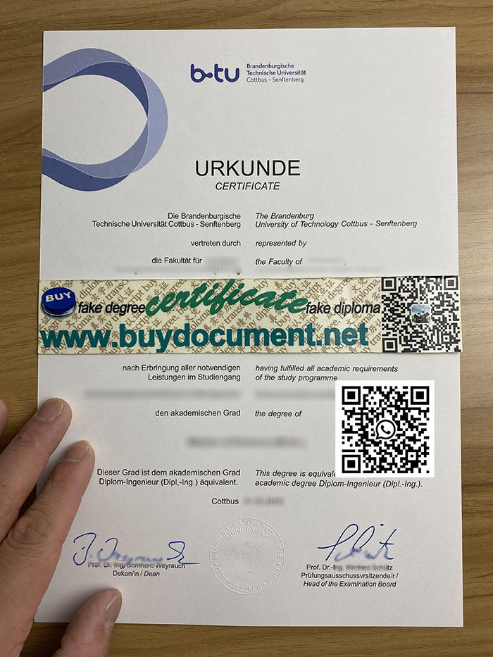 Fake BTU Cottbus-Senftenberg diploma. Buy BTU degree, fake BTU diploma.