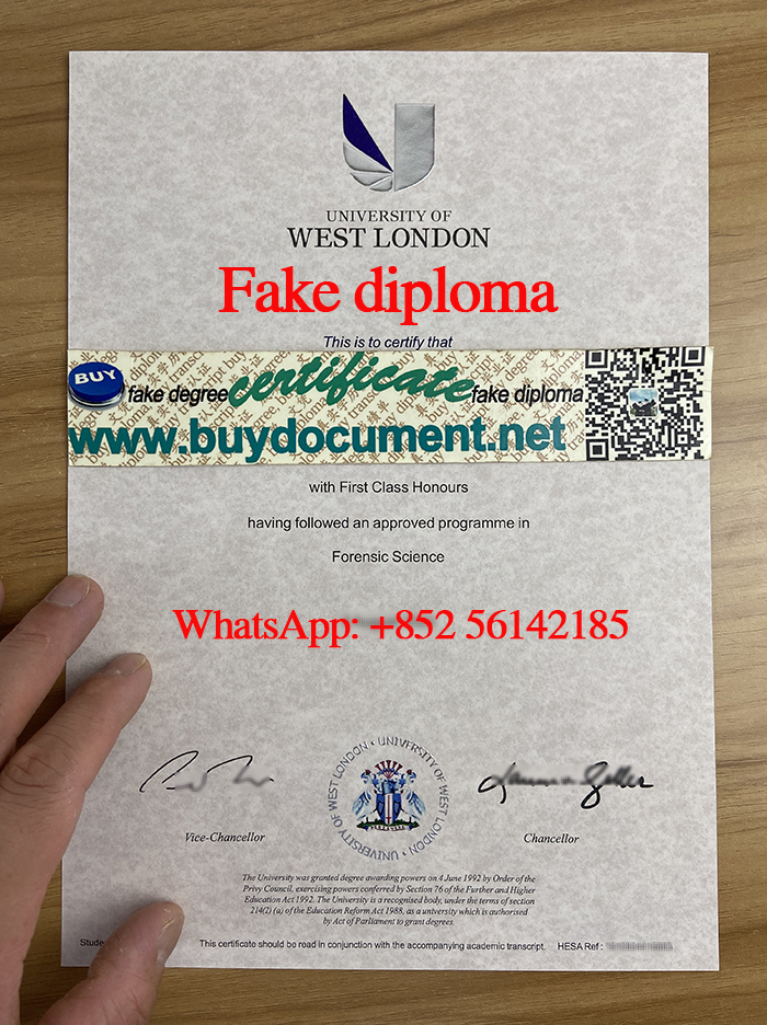 Fake University of West London diploma, fake UWL diploma.