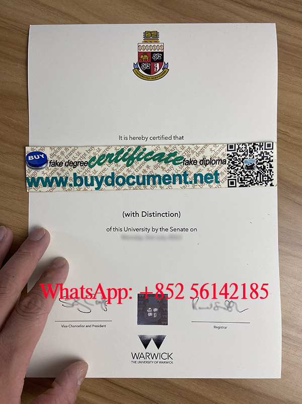 Fake University of Warwick diploma