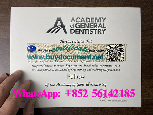 Buy Academy of General Dentistry certificate.